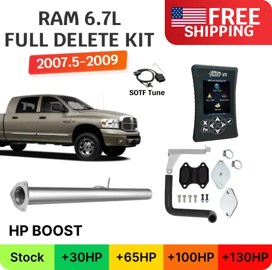Full Delete Bundle (DPF/DEF/EGR) | 2007.5-2009 | Ram Cummins 6.7L w/ EFI Live Auto Cal V3