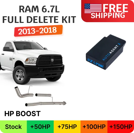 Full Delete Kit (DPF/DEF/EGR) w/ EZ Lynk Auto Agent Tuner | Ram Cummins 6.7L | Cab & Chassis | 2013-2018 Full Delete Kit (DPF/DEF/EGR) w/ EZ Lynk Auto Agent Tuner | Ram Cummins 6.7L | Cab & Chassis | 2013-2018