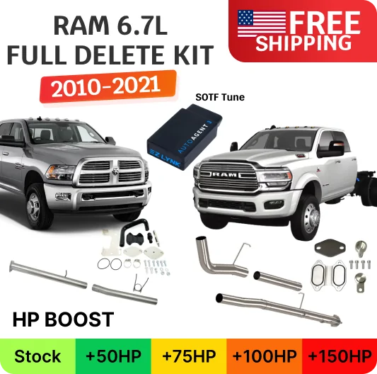 Full Delete Kit DPF/DEF/EGR | RAM Cummins 6.7L | 2010-2021