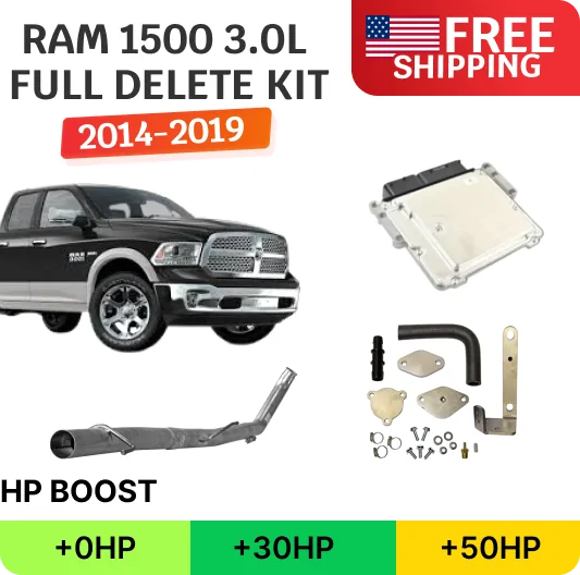 Full Delete Kit (DPF DEF EGR) w/ Bench Flash Tuning | Ram 1500 Ecodiesel 3.0L | 2014-2019