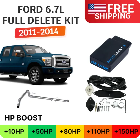 2011-2014 Ford Powerstroke 6.7L | Full Delete Bundle DPF/DEF/EGR w/ 4″ Exhaust