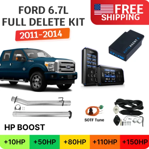 Ford Powerstroke 6.7L | Full Delete Bundle DPF/DEF/EGR w/ 4″ Exhaust | 2011-2014