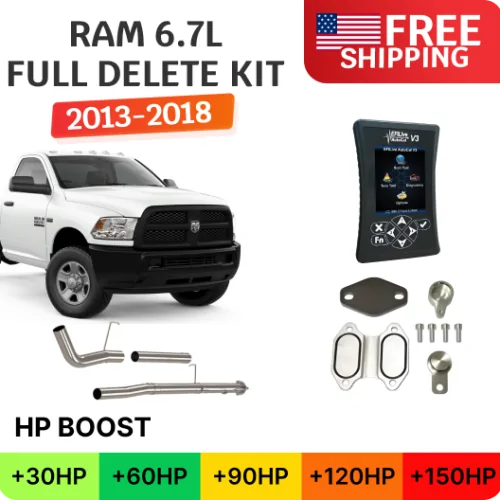 Cab & Chassis Ram Cummins 6.7L | Full Delete Bundle (DPF/DEF/EGR) | Delete Pipe | 2013-2018