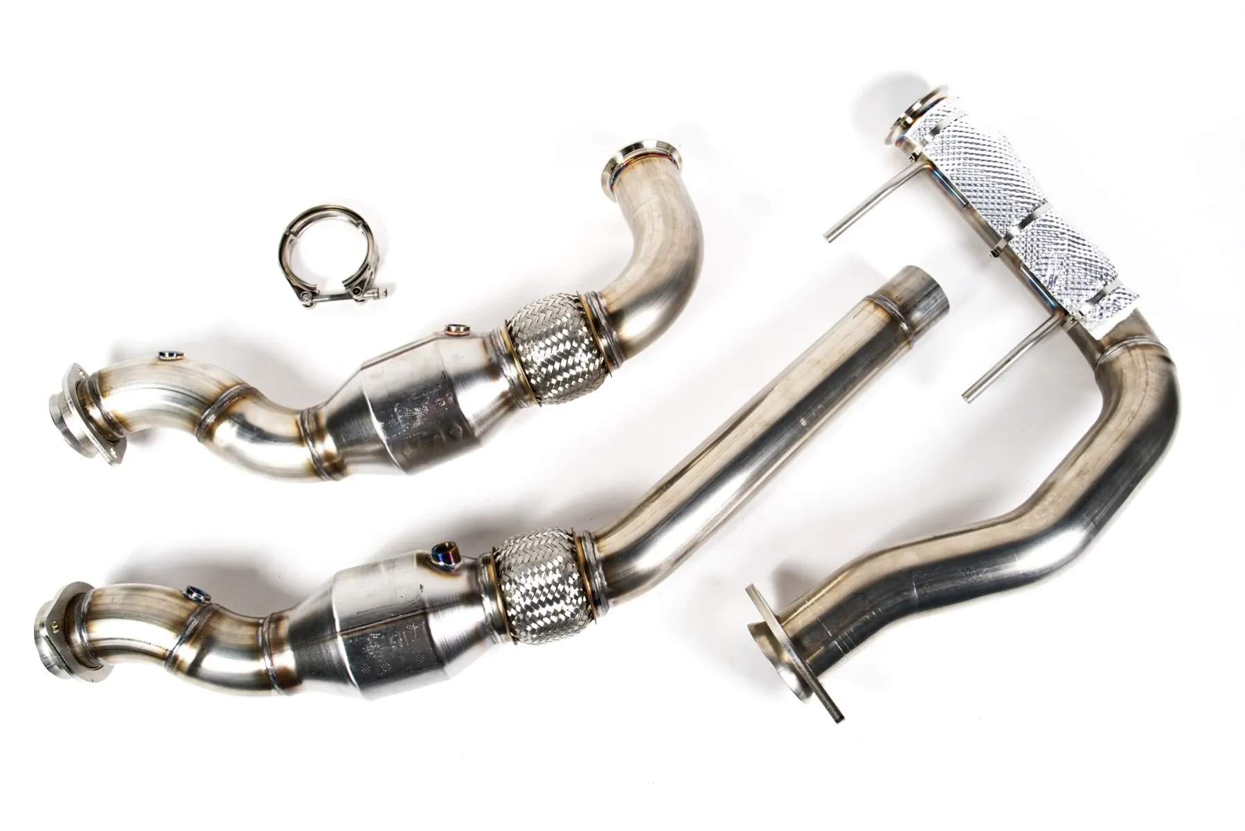 SPD x Full-Race 2017-2020 Ford Raptor 3.5L EcoBoost Stainless Alpha Catted Downpipes SPD x Full-Race 2017-2020 Ford Raptor 3.5L EcoBoost Stainless Alpha Catted Downpipes